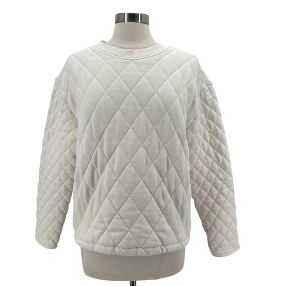 Athleta Cream Quilted Sweatshirt - Picture 1 of 8